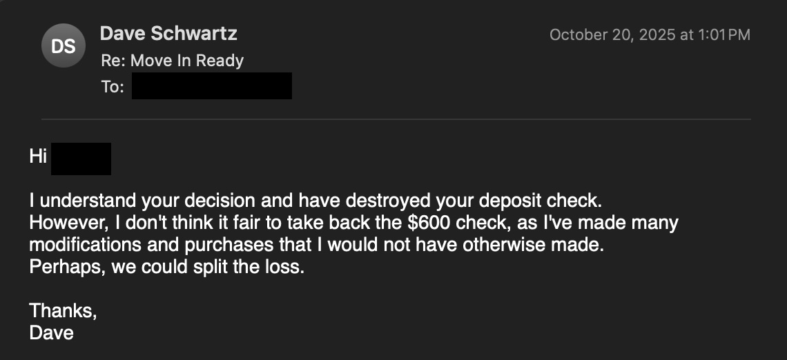 Dave refuses refund